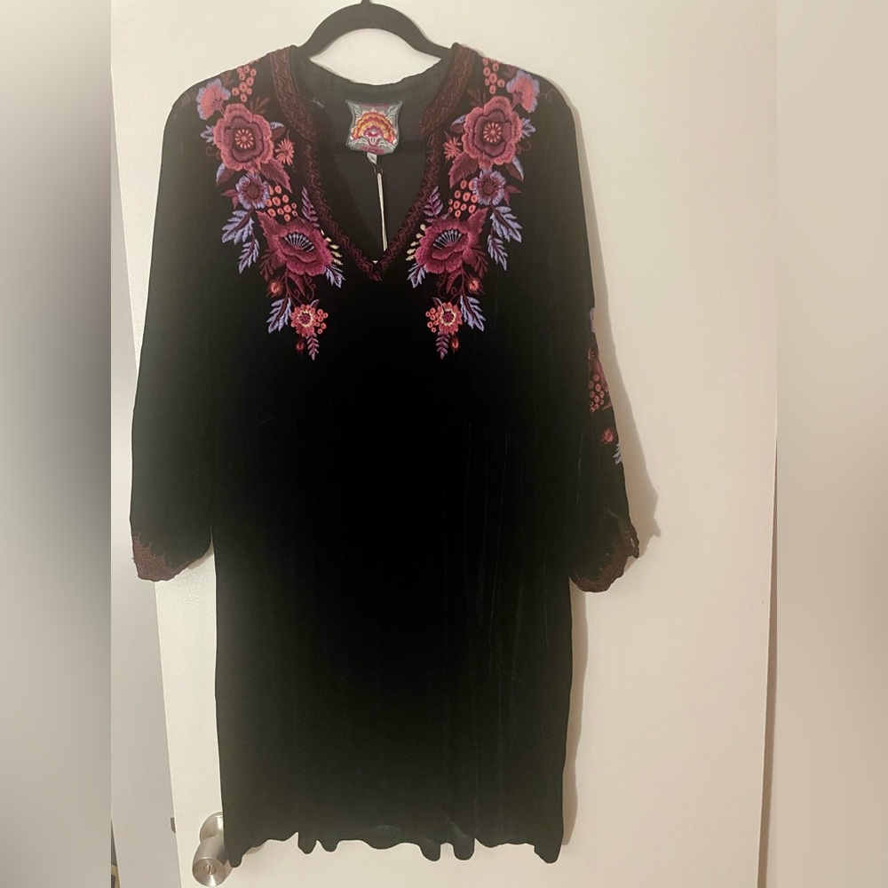 Johnny Was velvet dress size L